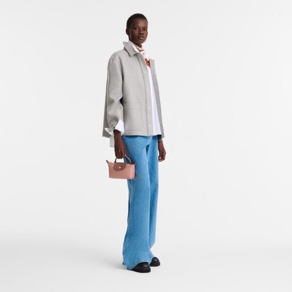 NEW Longchamp Le Pliage Original Pouch With Handle in Pink Tea - Recycled Canvas - Picture 5 of 6